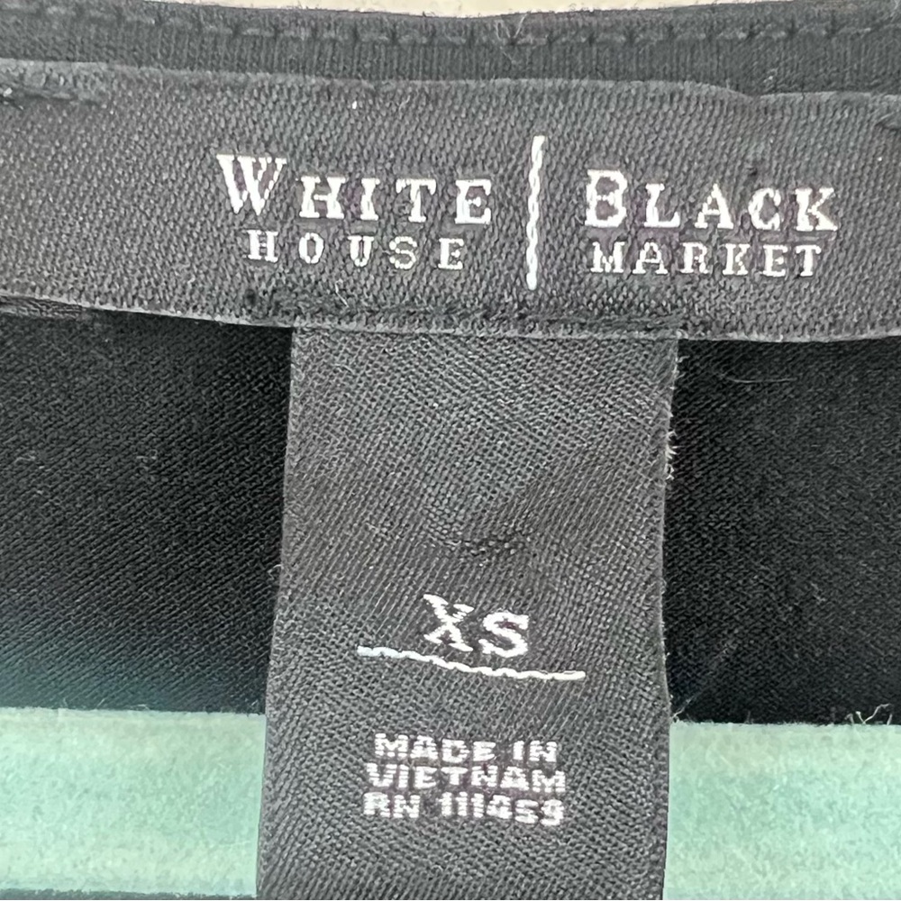 White House Black Market Embellished Black Tank Top Side Runching XSmall - Picture 2 of 3